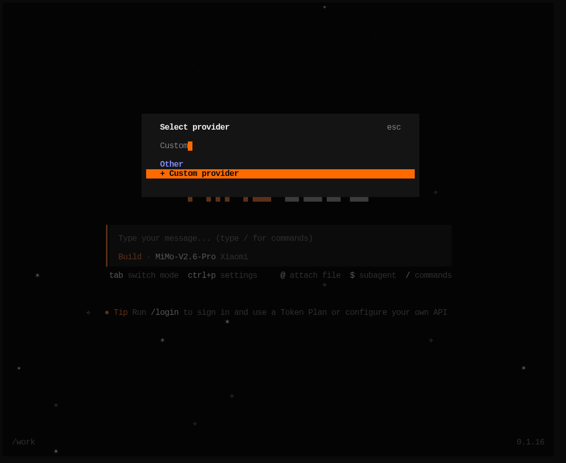 Поиск Custom в списке провайдеров: пункт + Custom provider в группе Other
